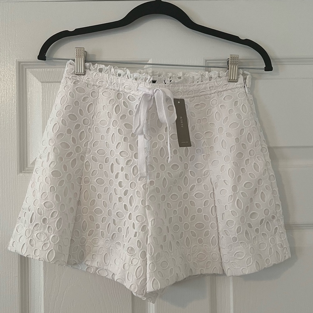 NWT J. Crew White Eyelet Shorts